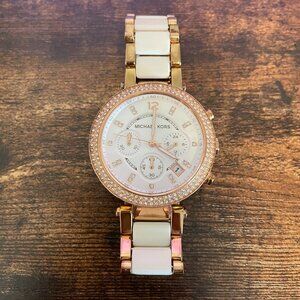 Michael Kors Parker Rose Gold and Ceramic Watch MK5774